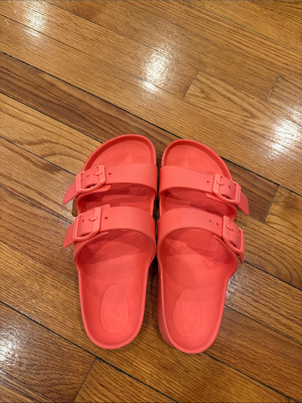 Target Shade & Shore Coral Double-Buckle Slide Foam Sandals